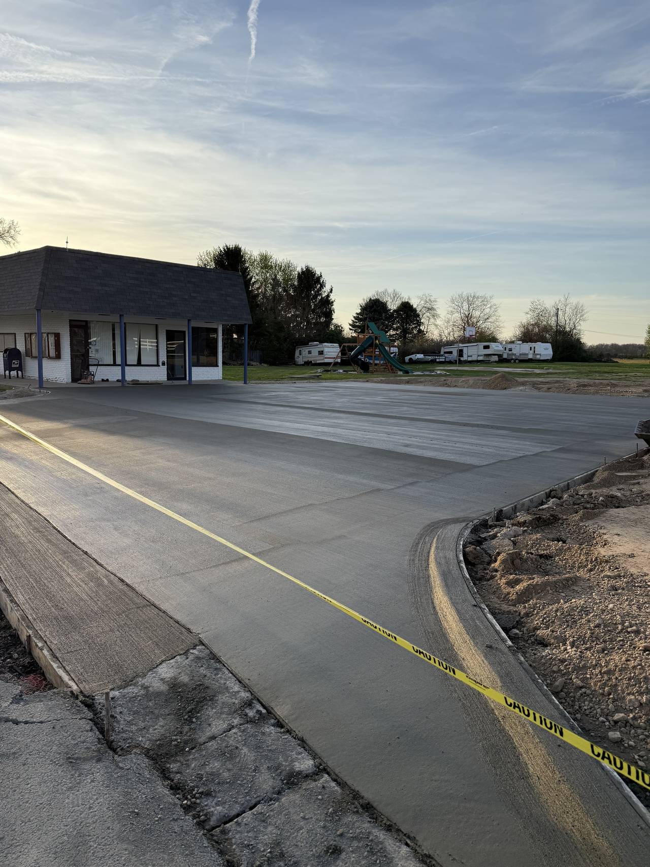 Commercial concrete lot and flatwork at an office property
