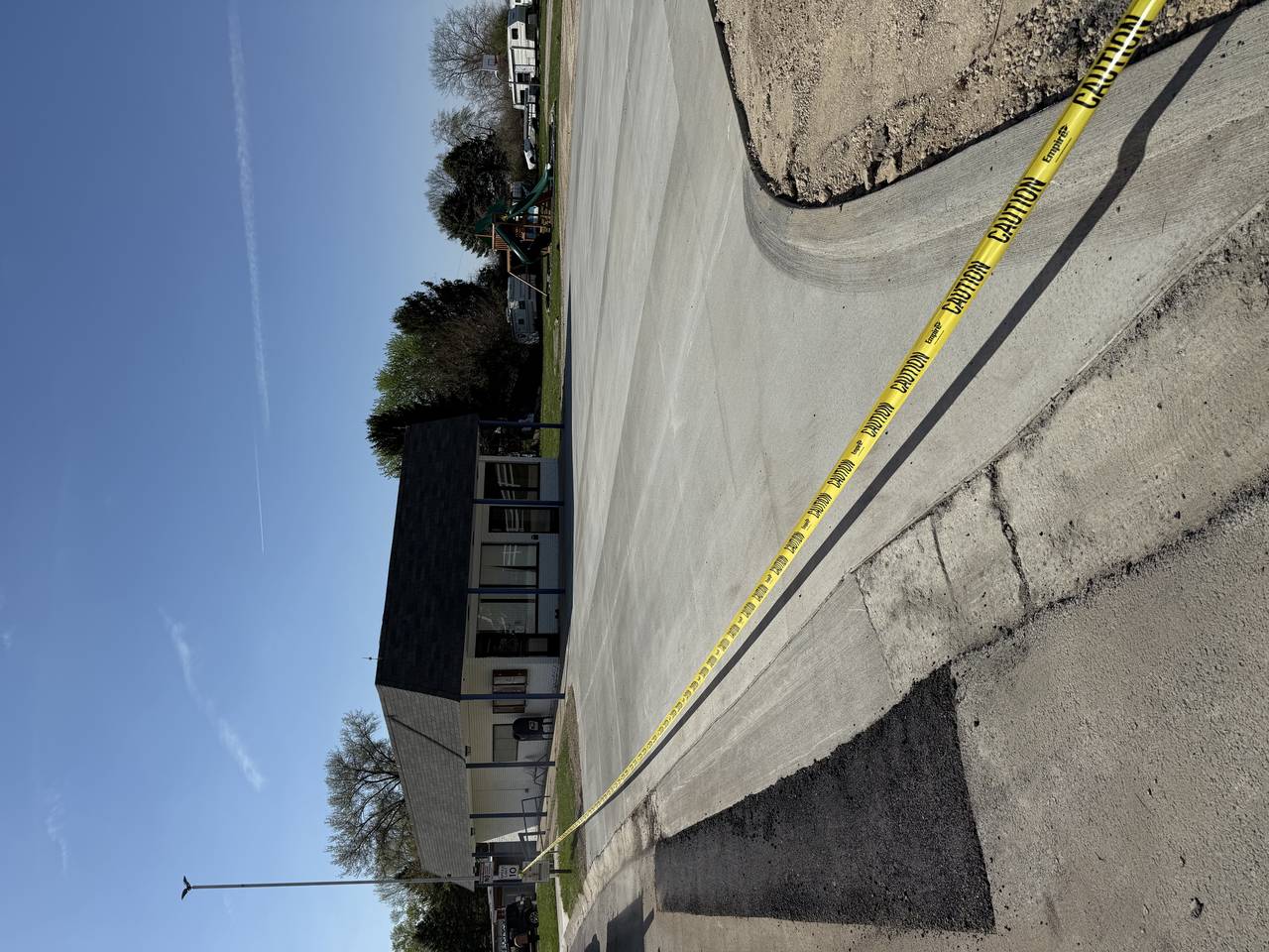 Commercial concrete parking flatwork at a mobile home community office, Marion, Ohio