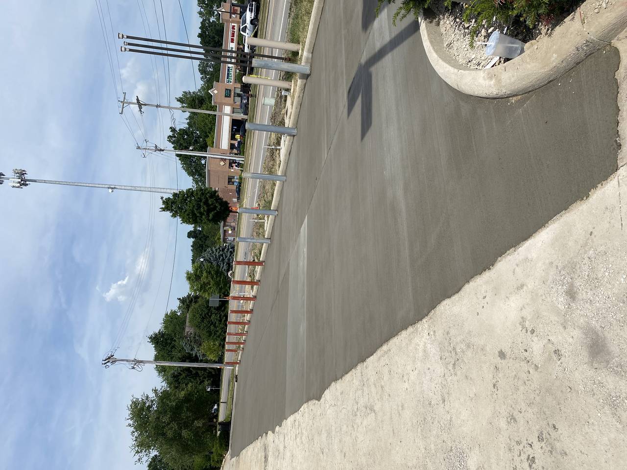 Commercial concrete sidewalk and car wash pad, gas station in Marysville, Ohio