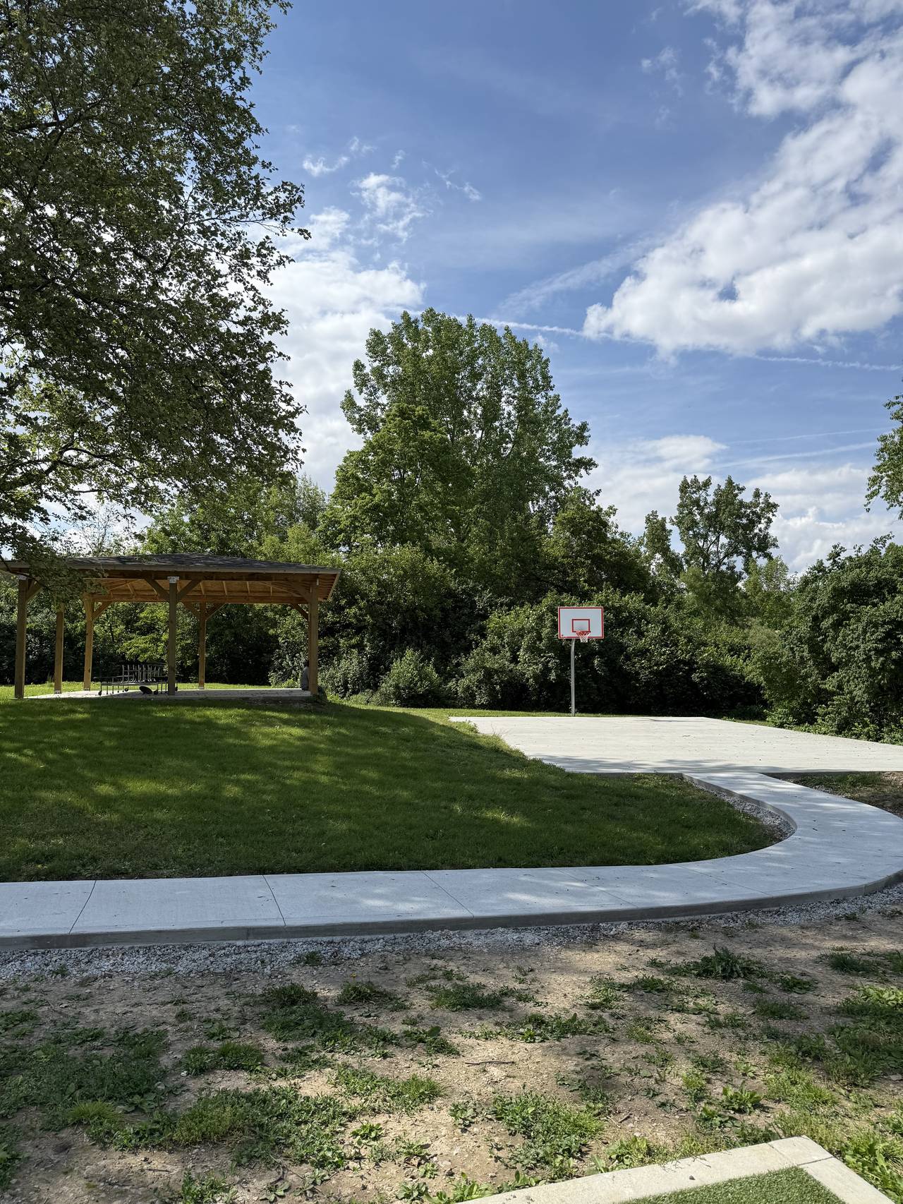 Community pavilion and basketball court