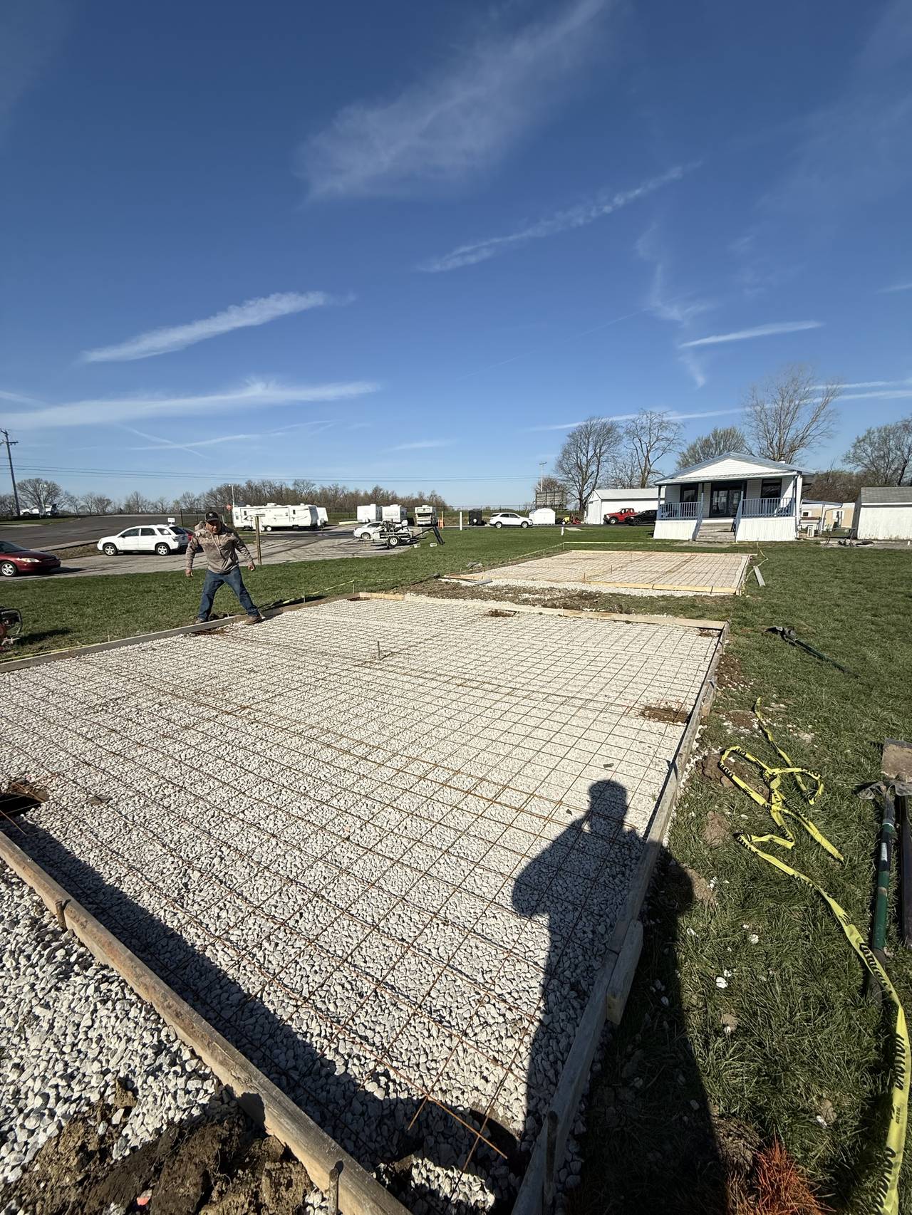 Rebar-reinforced concrete slab