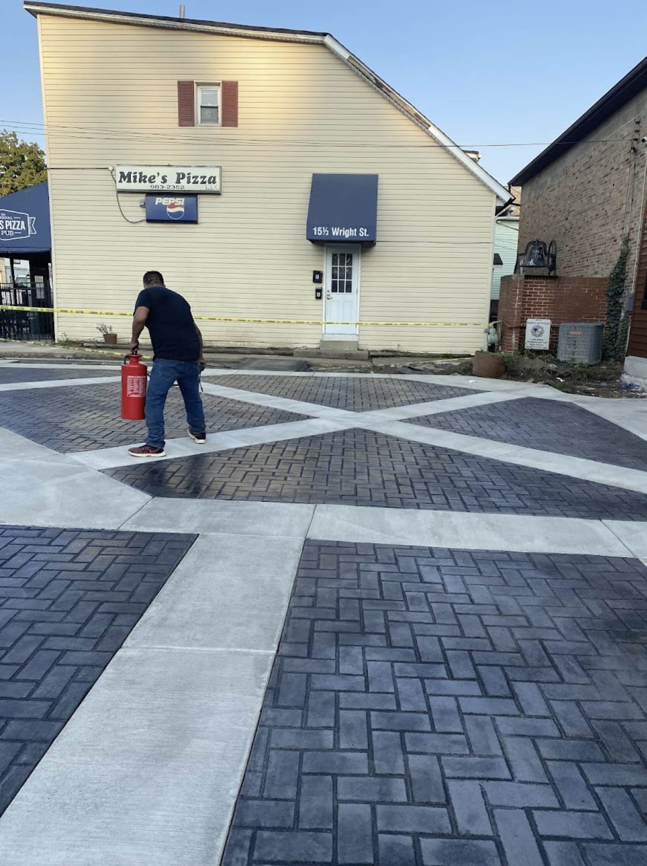 Decorative stamped commercial plaza
