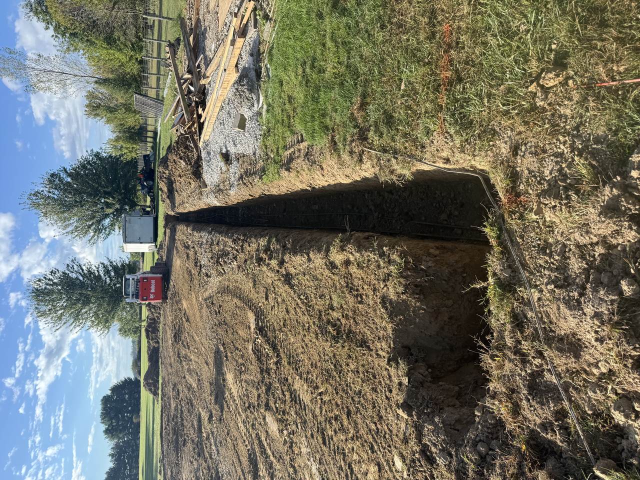 Continuous reinforced footing trench for 40x80 steel building slab, Sunbury Ohio